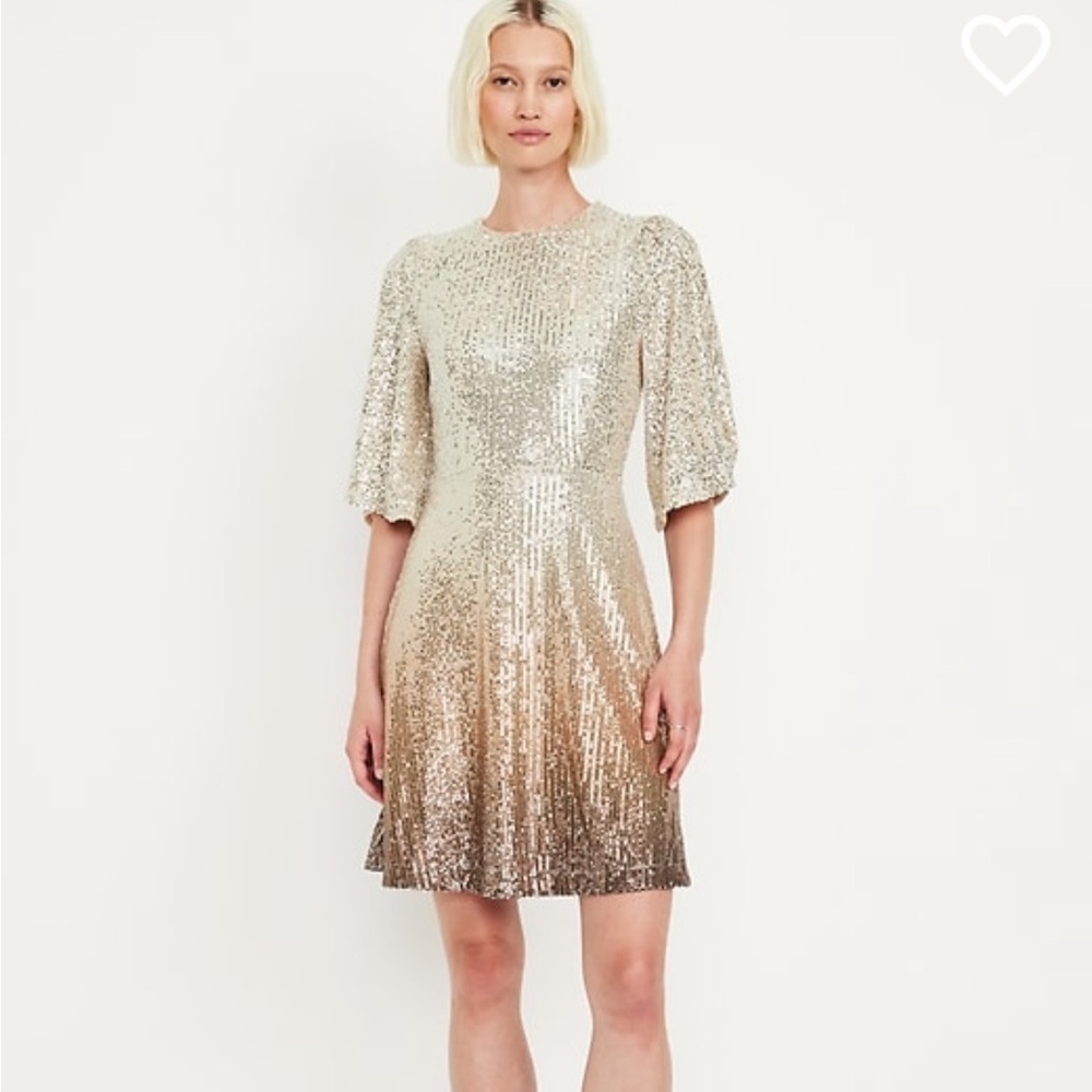 Old Navy Sequin Mini Dress in Gold